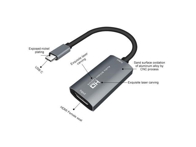 Z29A HDMI Female to USB-C / Type-C Male Video Audio Capture Box(Grey)