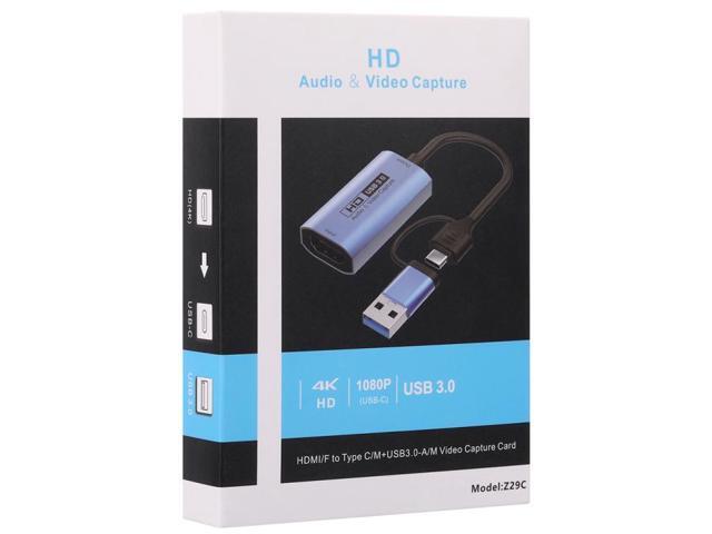 Z29C HDMI/F Female to USB-C / Type-C+USB 3.0/M Male HD Video Capture Card