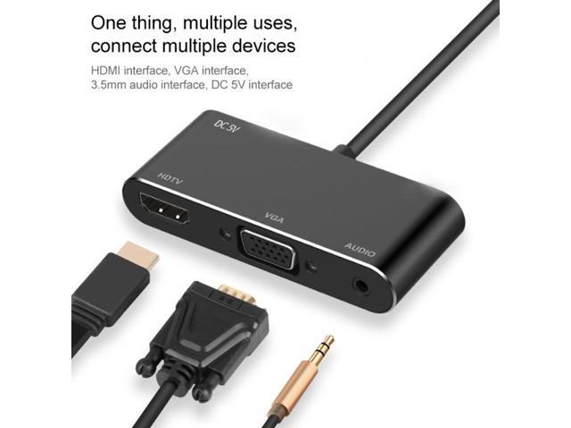 7585B 3 in 1 Micro USB / 8 Pin / Type-C to VGA / HDTV / AV Adapter Mobile HD Screen Player (Black)