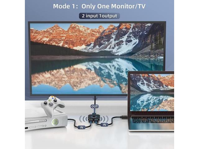 2 In 1 Out 4K HD Video Bi-Direction HDMI Switcher