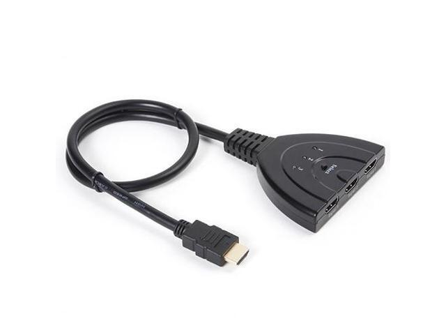 3x1 Pigtail HDMI Switcher Up to 1080P (Gold Plated)(Black)
