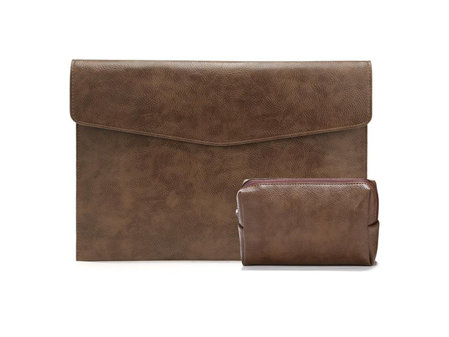 PU Leather Litchi Pattern Sleeve Case For 14 Inch Laptop, Style: Liner Bag + Pow