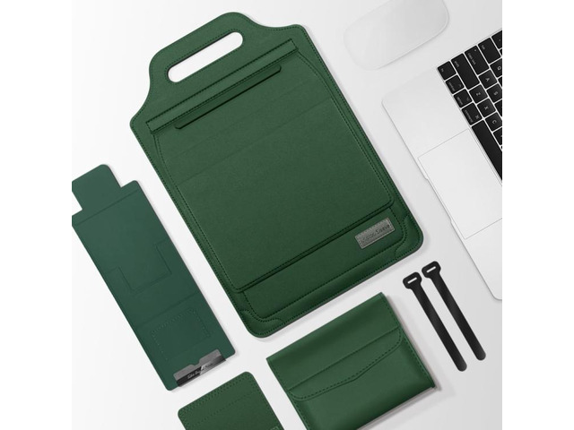 13 inch Multifunctional Mouse Pad Stand Handheld Laptop Bag 13 inch (Green)