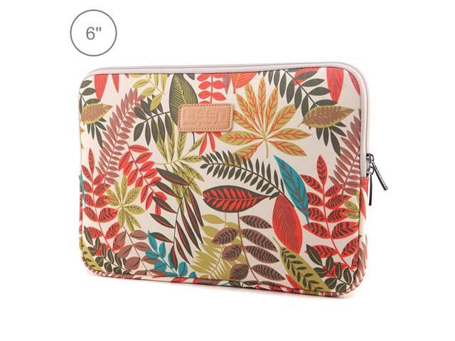 Lisen 6.0 inch Sleeve Case Colorful Leaves Zipper Briefcase Carrying Bag for Amazon Kindle (White)