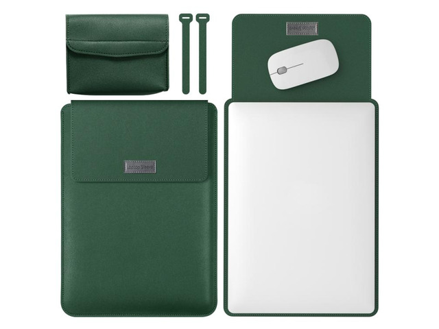 4 in 1 Lightweight and Portable Leather Computer Bag, Size:13/14 inches 13/14 inches (Dark Green)