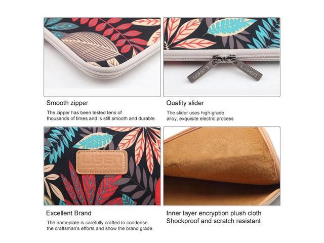 Lisen 7.0 inch Sleeve Case Colorful Leaves Zipper Briefcase Carrying Bag (Grey)