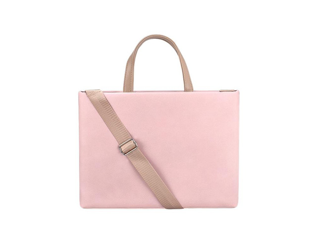 PU Waterproof Laptop Handbag Crossbody Bag for 13.3 inch Laptops (Pink)