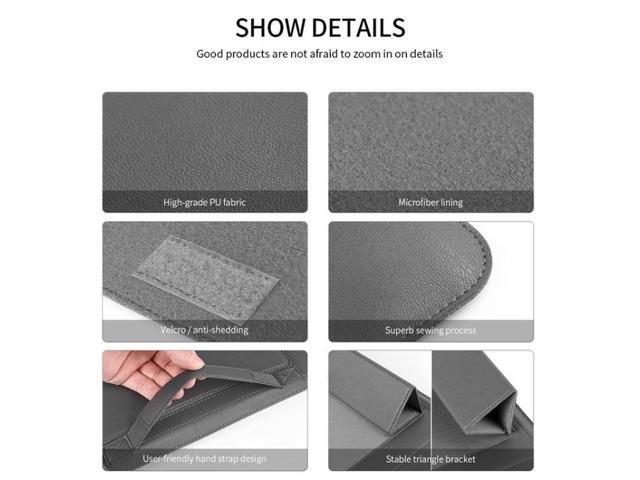 4 in 1 Universal Waterproof PU Leather Laptop Liner Bag with Handle & Stand & Pen Holder + 2 Winders + Mouse Bag + Charger Bag Set for 13 / 14 inch...