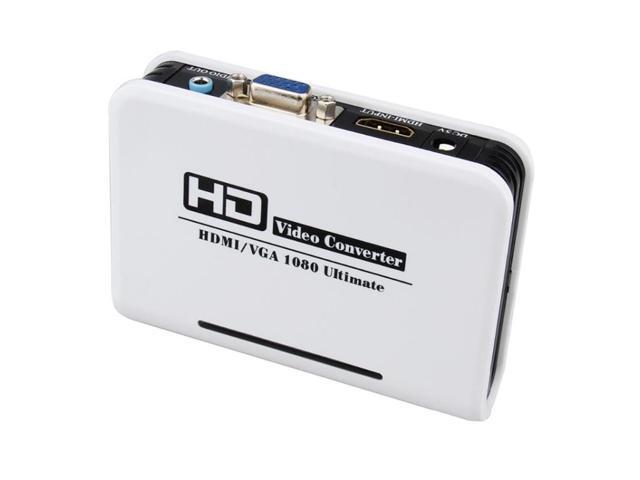1080P HDMI to VGA adapter Digital to Analog Video Audio Converter Cable for Xbox 360 PS3 PS4 PC Laptop TV Box Projector(White)