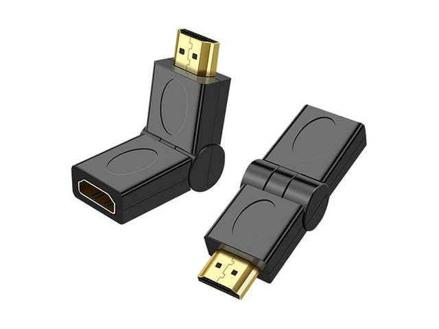 HDMI 19 Pin Male to HDMI 19Pin Female SWIVEL (180 Degree) Adaptor (Gold Plated)(