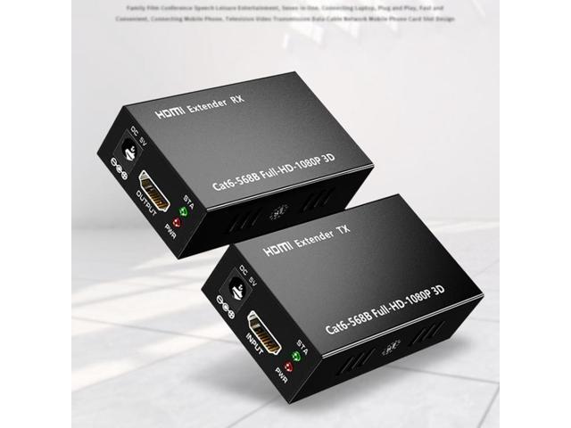 1 Pair HW-YD60 HDMI Extender 1080P Signal Amplifier, Effective Distance: 60m, EU Plug (Black)