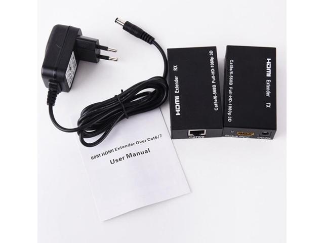1 Pair HW-YD60 HDMI Extender 1080P Signal Amplifier, Effective Distance: 60m, EU Plug (Black)
