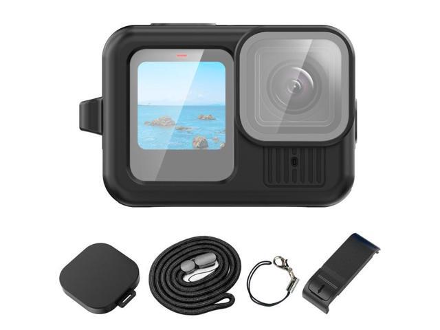 For GoPro HERO13 Black PULUZ Silicone Protective Case Side Interface Cover with Wrist Strap & Lens Cover (Black)