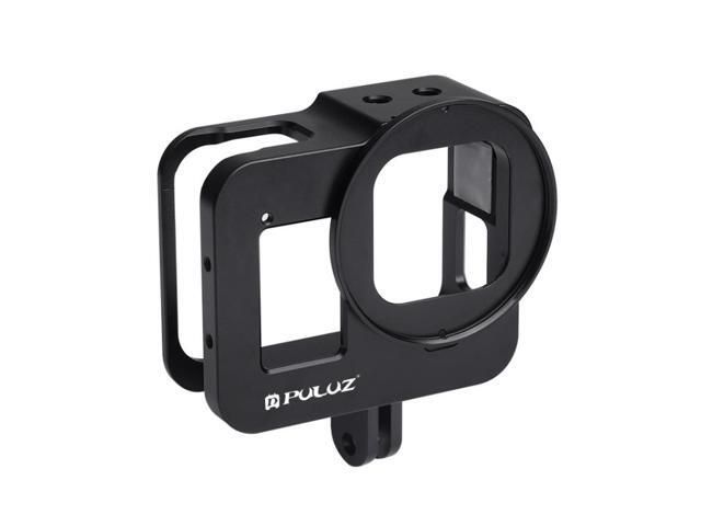 PULUZ Housing Shell CNC Aluminum Alloy Protective Cage with 52mm UV Lens for GoPro HERO8 Black(Black)