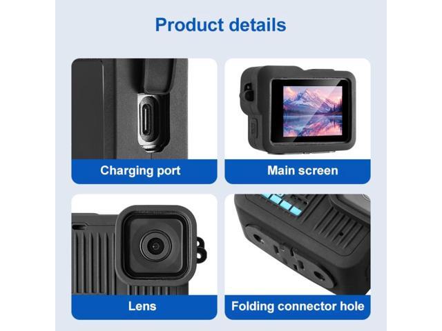 For GoPro HERO 2024 Silicone Protective Case Side Interface Cover with Wrist Strap & Lens Cover (Black)
