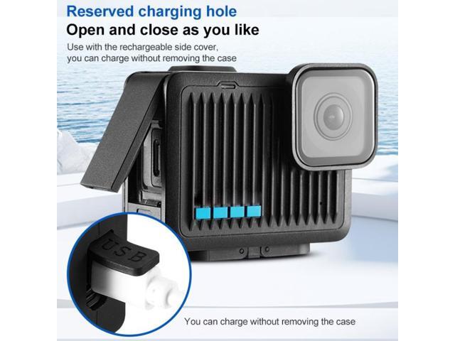 For GoPro HERO 2024 Silicone Protective Case Side Interface Cover with Wrist Strap & Lens Cover (Black)
