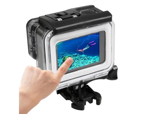For GoPro HERO5 30m Waterproof PC & ABS Housing Protective Case + Touch Back Cover with Buckle Basic Mount & Long Screw, Backcover Size: 7 x 6 cm