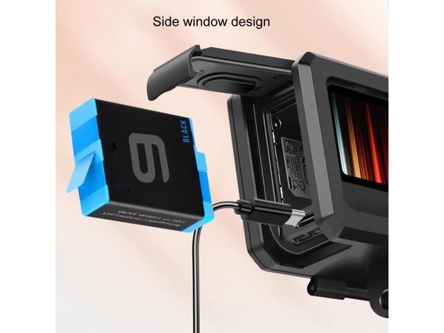 For GoPro HERO10 Black / HERO9 Black ABS Plastic Border Frame Mount Protective Case with Buckle Basic Mount & Screw (Black)