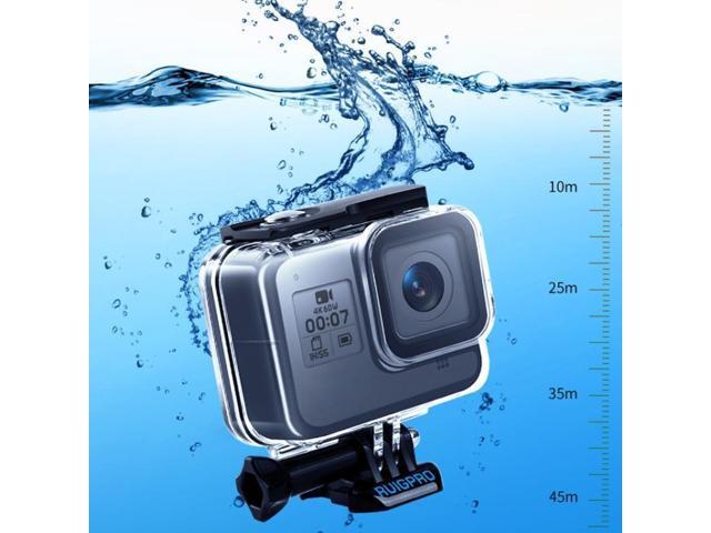 RUIGPRO for GoPro HERO8 Black 45m Waterproof Housing Protective Case with Buckle Basic Mount & Screw(Transparent)