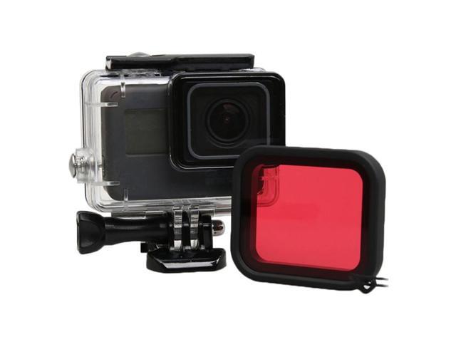 For GoPro HERO5 30m Waterproof PC & ABS Housing Protective Case + Camera Lens Red Quadrate Filter with Buckle Basic Mount & Long Screw & Anti-lost...