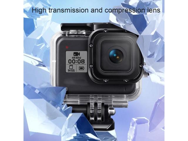 For GoPro HERO8 Black 45m Waterproof Housing Protective Case with Buckle Basic Mount & Screw & Floating Bobber Grip & Strap & Anti-Fog...