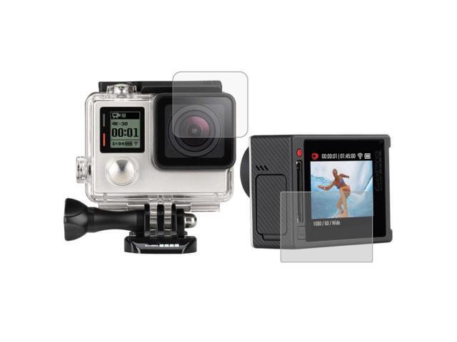 Ultra Clear LCD Screen Protector + Housing Glass Lens Protector Film for GoPro HERO4 Silver Camera