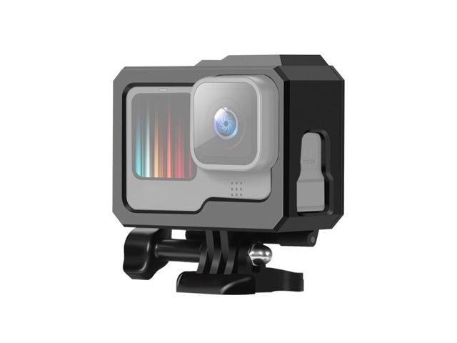 For GoPro HERO10 Black / HERO9 Black ABS Plastic Border Frame Mount Protective Case with Buckle Basic Mount & Screw (Black)