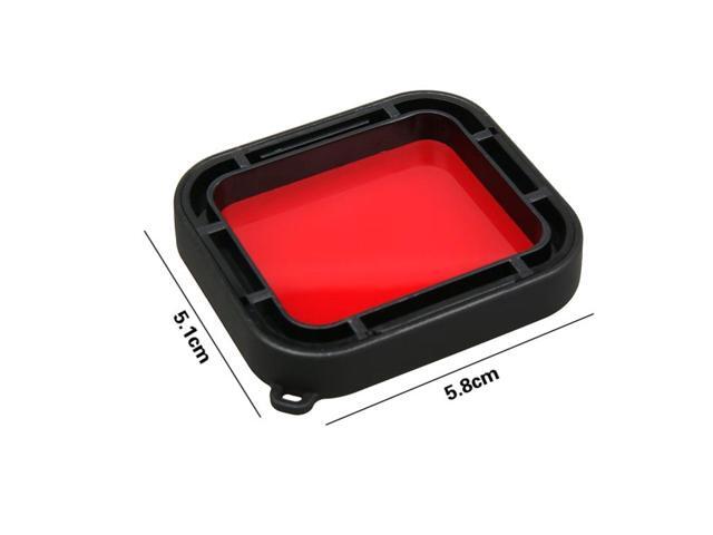 For GoPro HERO5 30m Waterproof PC & ABS Housing Protective Case + Camera Lens Red Quadrate Filter with Buckle Basic Mount & Long Screw & Anti-lost...