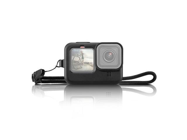 PULUZ for GoPro HERO12 Black /11 Black /10 Black /9 Black Silicone Protective Case Cover with Wrist Strap & Lens Cover (Black)