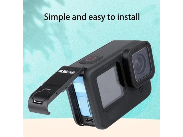 RUIGPRO Aluminum Alloy Battery Side Interface Cover for GoPro HERO10 Black / HERO9 Black (Black)