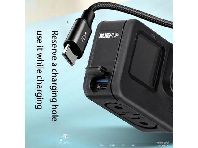 RUIGPRO Aluminum Alloy Battery Side Interface Cover for GoPro HERO10 Black / HERO9 Black (Black)