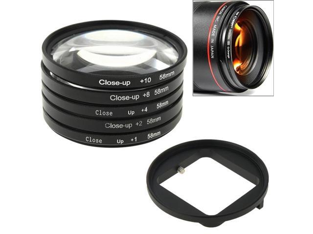 6 in 1 58mm Close-Up Lens Filter Macro Lens Filter + Filter Adapter Ring for GoPro HERO3