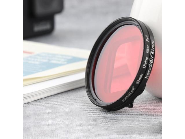 RUIGPRO for GoPro HERO 7/6 /5 Professional 52mm Red Color Lens Filter with Filter Adapter Ring & Lens Cap