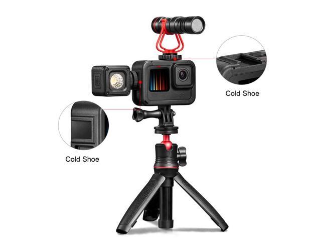 PULUZ Chargeable PA Frame Mount Cage with Cold Shoe Base Slot for GoPro HERO13 Black /12 Black /11 Black /11 Black Mini /10 Black /9 BlackBlack)
