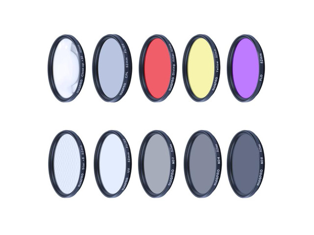 RUIGPRO for GoPro HERO10 Black / HERO9 Black Professional 52mm 52mm 10 in 1 UV+ND2+ND4+ND8+Star 8+ +CPL+Yellow/Red/Purple+10X Close-up Lens Filter...