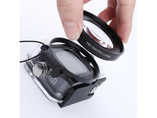 RUIGPRO for GoPro HERO8 Professional 58mm 16X Macro Lens Dive Housing Filter + Dive Housing Waterproof Case with Filter Adapter Ring & Lens Cap