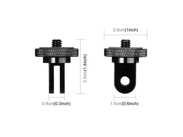 PULUZ 1/4 inch Screw Metal Tripod Mount Action Camera Adapter (Black)