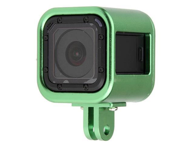 Housing Shell CNC Aluminum Alloy Protective Cage with Insurance Back Cover for GoPro HERO5 Session /HERO4 Session /HERO Session (Green)