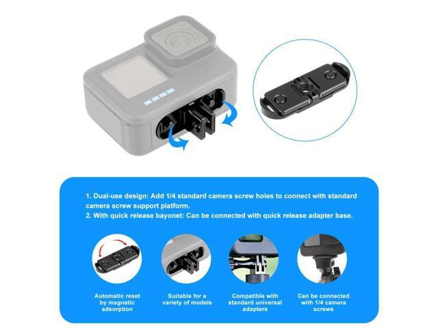 PULUZ Quick Release Magnetic Folding Finger Base Mount for GoPro HERO12 Black /11 Black /11 Black mini /10 Black /9 Black /8 Black / Max (Black)