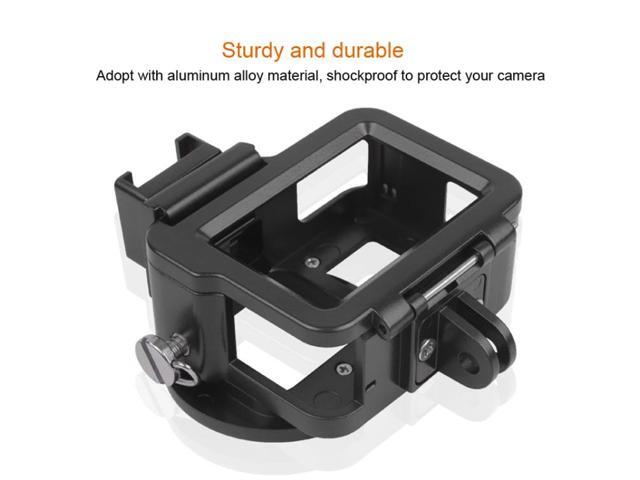 Housing Shell CNC Aluminum Alloy Protective Cage with Insurance Frame & 52mm UV Lens for GoPro HERO7 Black /6 /5 (Black)