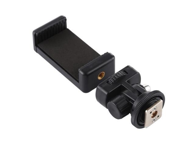 PULUZ 1/4 inch Screw Thread Cold Shoe Tripod Mount Adapter with Phone Clamp