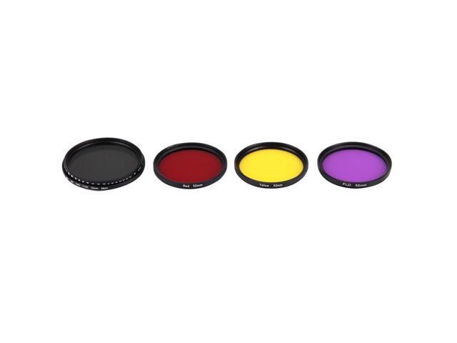 JUNESTAR 4 in 1 Proffesional 52mm Lens Filter(ND2-400 + Red + Yellow + FLD / Purple) for GoPro HERO5 / 4s / 4 / 3+ / 3 / 2 & Xiaoyi Yi I / II 4K &...