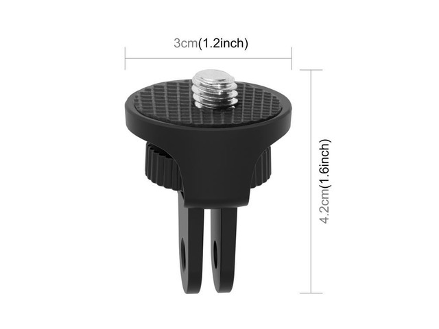 PULUZ 1/4 inch Screw Adjustable ABS Action Camera Tripod Adapter (Black)