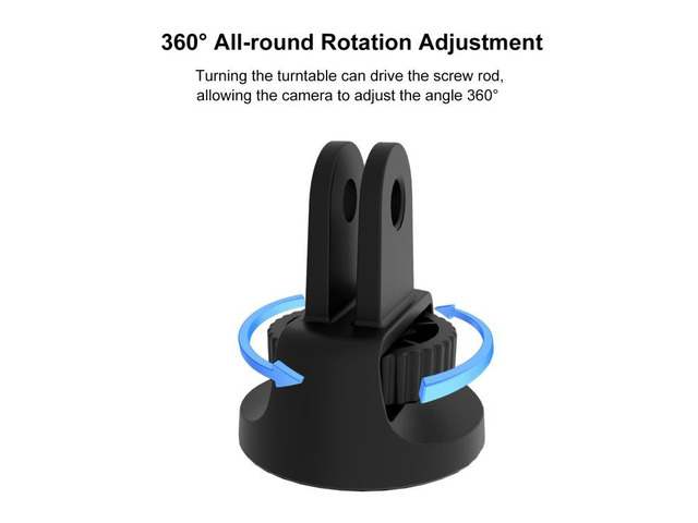PULUZ 1/4 inch Screw Adjustable ABS Action Camera Tripod Adapter (Black)