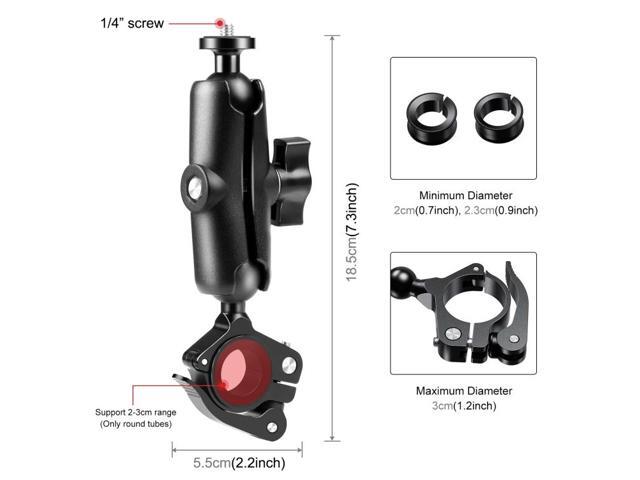 PULUZ Motorcycle O-Clip Quick Release Clamp Handlebar Fixed Mount Holder for GoPro and Other Action Cameras(Black)