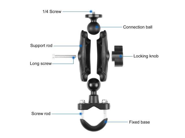 PULUZ Motorcycle Handlebar Fixed Mount U-Bolt Base Holder for GoPro and Other Action Cameras(Black)