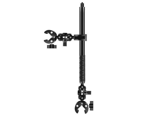 PULUZ Cycling Quick Release Bracket with 150cm Selfie Stick Set, Dual-heads Crab & Single Heads Clamps Handlebar Fixed Mount (Black)