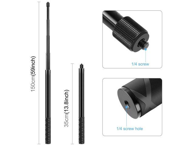 PULUZ Cycling Quick Release Bracket with 150cm Selfie Stick Set, Dual-heads Crab & Single Heads Clamps Handlebar Fixed Mount (Black)