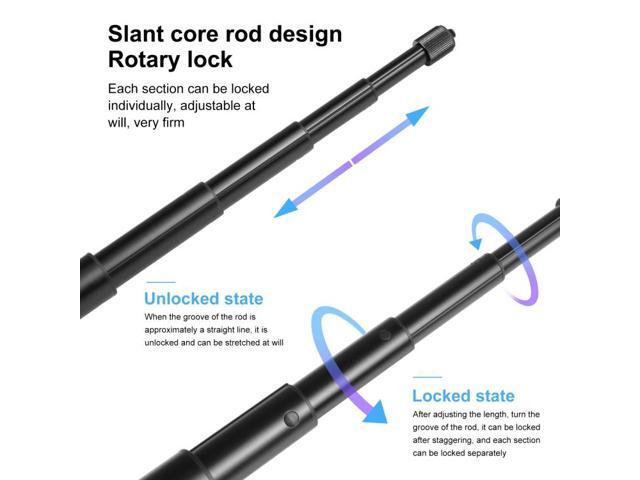 PULUZ Cycling Quick Release Bracket with 150cm Selfie Stick Set, Dual-heads Crab & Single Heads Clamps Handlebar Fixed Mount (Black)