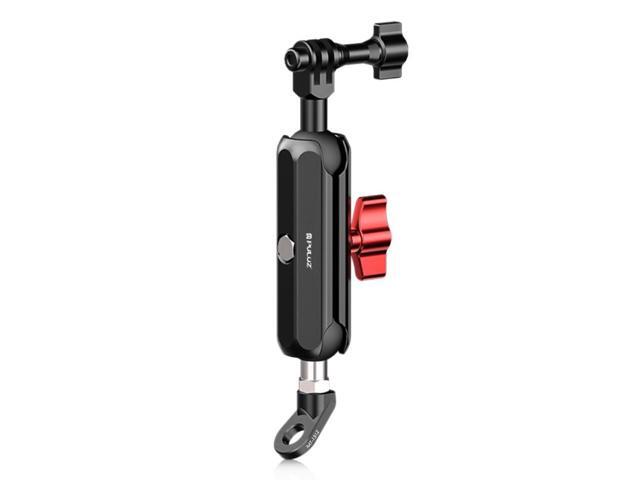 PULUZ Motorcycle Rearview Oblique CNC Metal Magic Arm Rod Mount